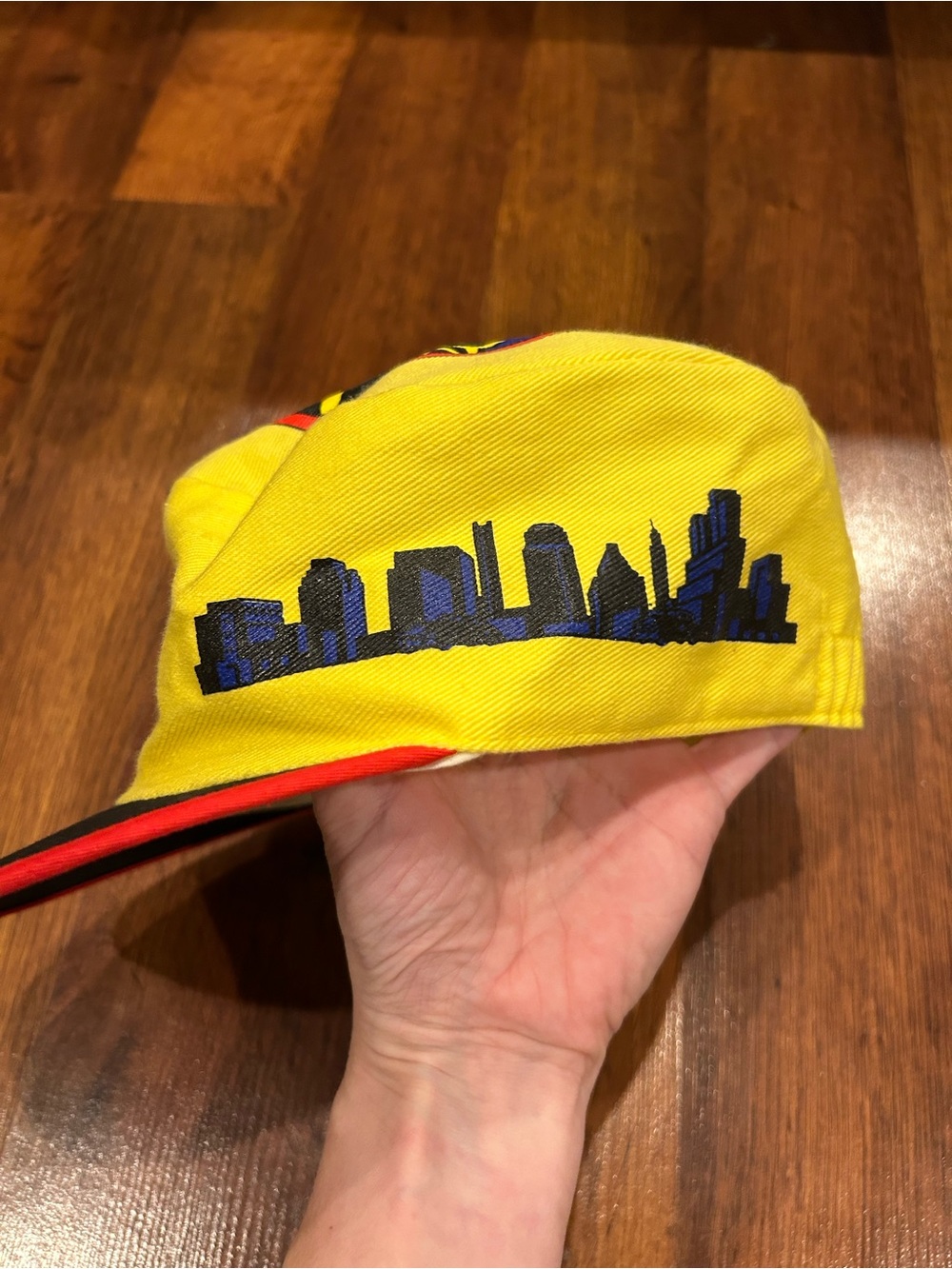 90s Vintage Disney Dick Tracy Detective Movie Promo Yellow Painters Hat Cap - Picture 3 of 6